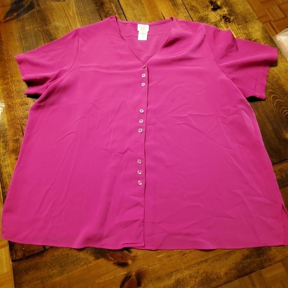 BENTLEY Pink buttondown blouse 3X - Picture 3 of 9